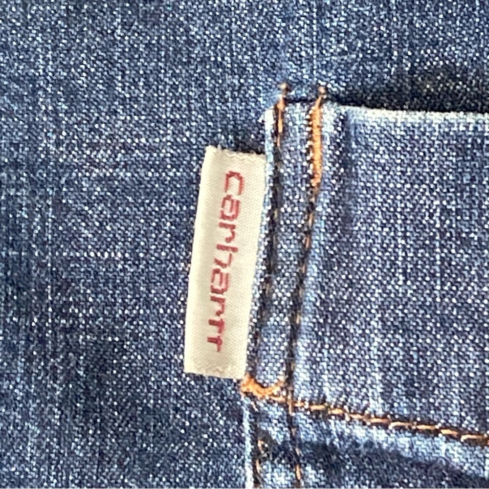 Carthartt Shirt Men's XL Relaxed Fit Blue Denim Cottagecore Workwear Western - Picture 5 of 16